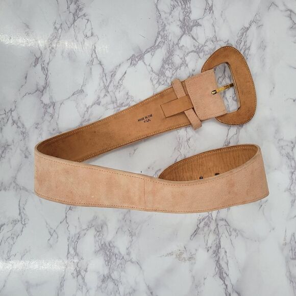 Donna Karan Vintage Oversized Tan Suede Waist Belt Asymetrical main image 3